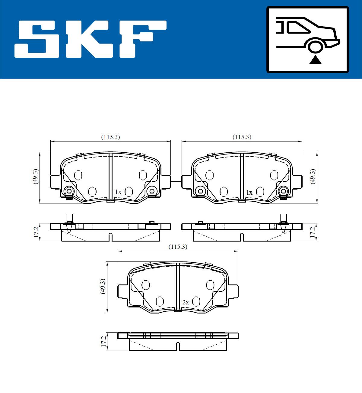 Set placute frana,frana disc VKBP 90569 A SKF